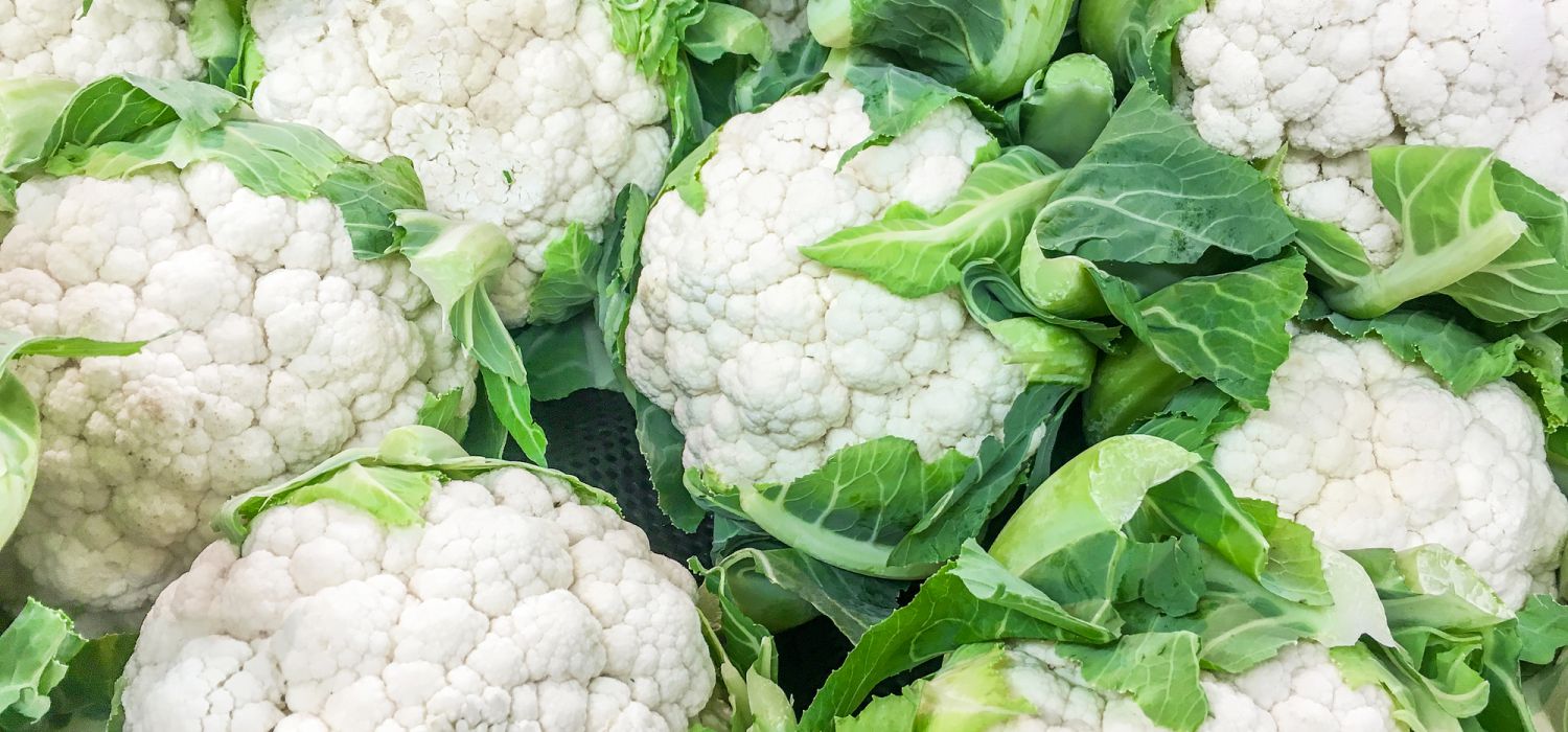 multiple fresh cauliflowers