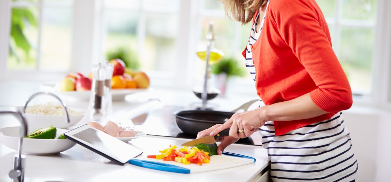 lady preparing food in kitchen