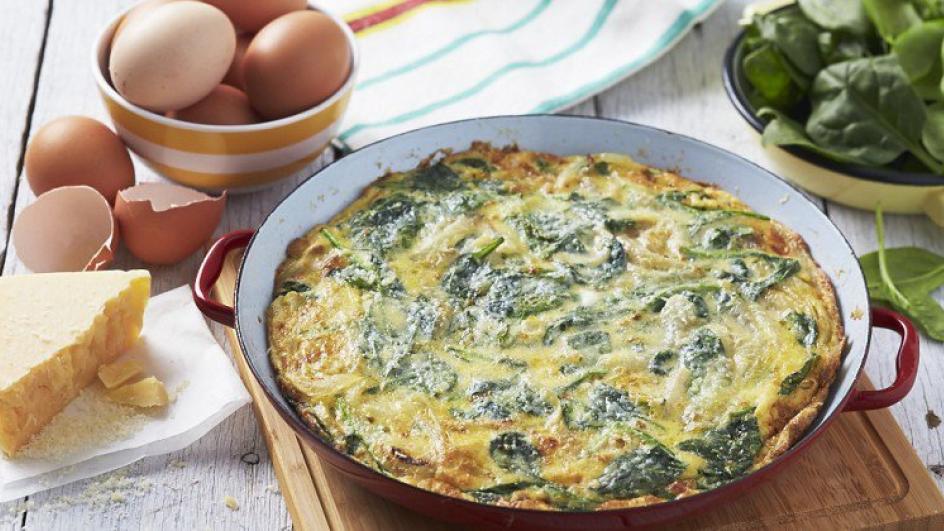 Caramelised Onion & Baby Spinach Frittata (Vegetarian)