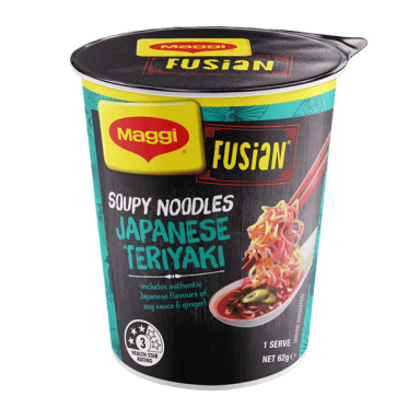 MAGGI FUSIAN Soupy Noodles Japanese Teriyaki Flavour Cup - Front of Pack