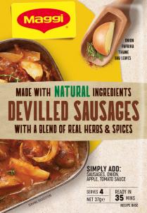 MAGGI Devilled Sausages Recipe Base Serves 4